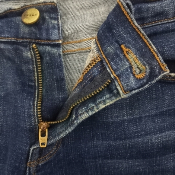 FRAME Le Skinny de Jeanne Jeans Size 28 York Wash Tulip Hem - Picture 8 of 16